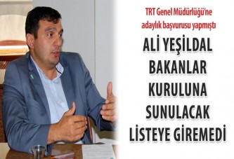 Ali Yeşildal, Bakanlar Kuruluna sunulacak listeye giremedi