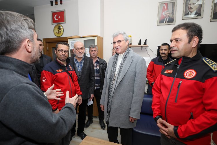 Başkan Yüce'den İtfaiye ekibi ve SABAK'a ziyaret