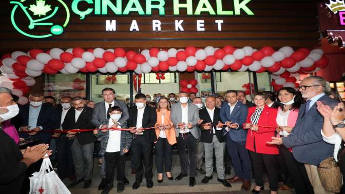 Çınar Halk Market’i CHP’nin kurmaylarıyla açtı