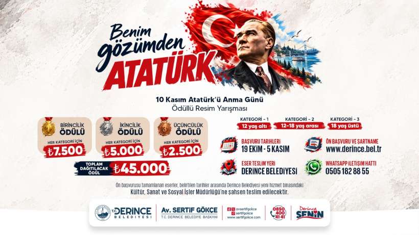 Derince Belediyesi’nden Atatürk Temalı Resim Yarışması