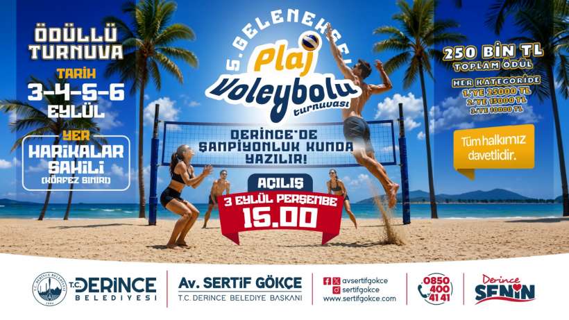 Derince’de Plaj Voleybolu Heyecanı 3 Eylül’de Başlıyor