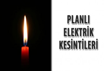 Elektrik kesintisi- 29 Kasım-1 Aralık