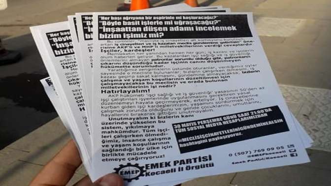 EMEPden İş cinayetleri Meclise taşınsın çağrısı