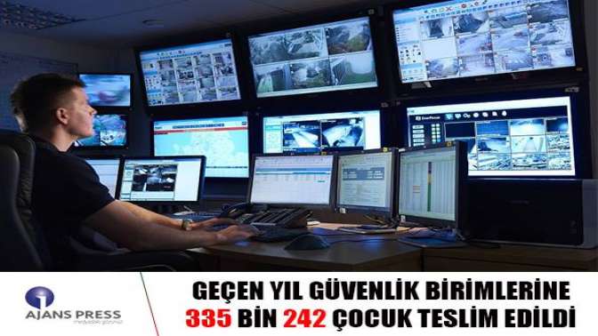 Geçen yıl güvenlik birimlerine 335 bin 242 çocuk teslim edildi