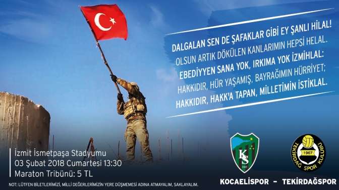 Kocaelispordan anlamlı maç bileti