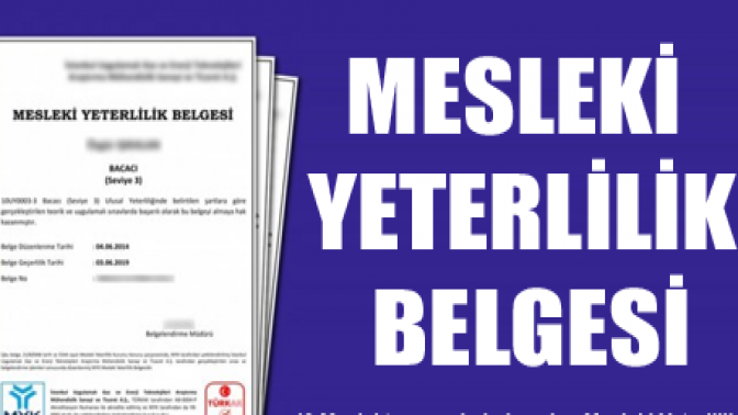 Mesleki Yeterlilik Belgesi dolndırıcılığı