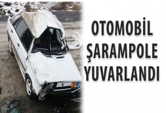 Otomobil şarampole yuvarlandı