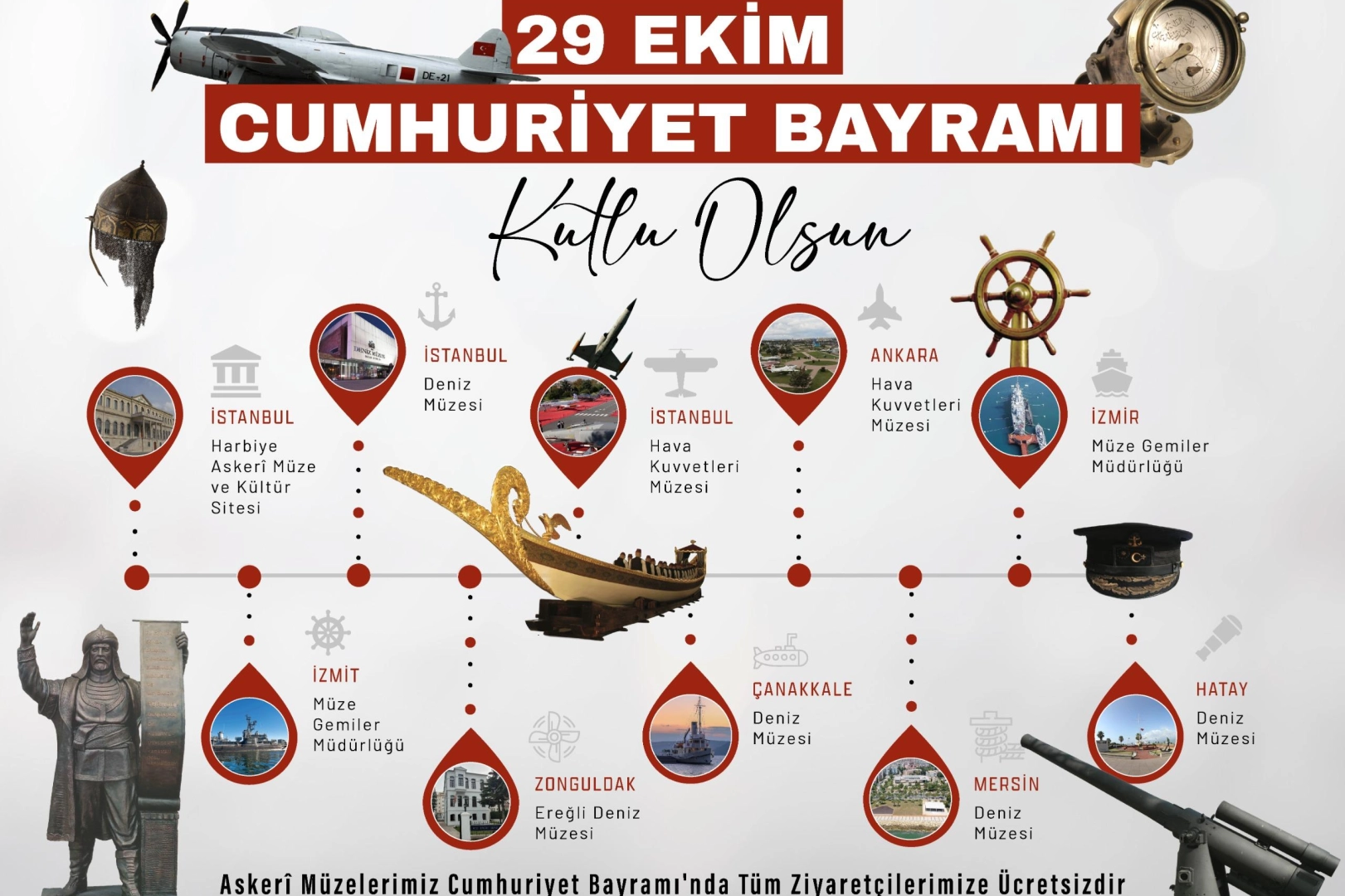29 Ekim’de askeri müzeler ücretsiz