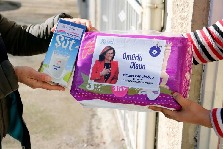 Aydın Büyükşehir'den bebek bezi ve süt desteği 