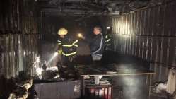 Başiskele'de Konteyner ofis yangını