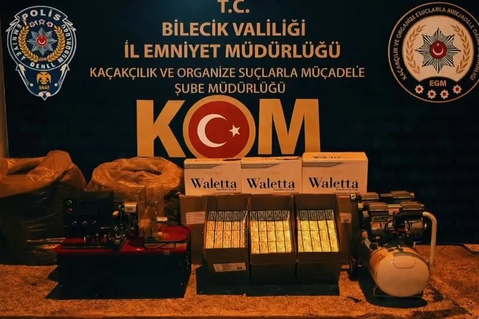 Bilecik’te on binlerce makaron ele geçirildi