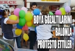 BOYA GÖZALTILARINI BALONLA PROTESTO ETTİLER