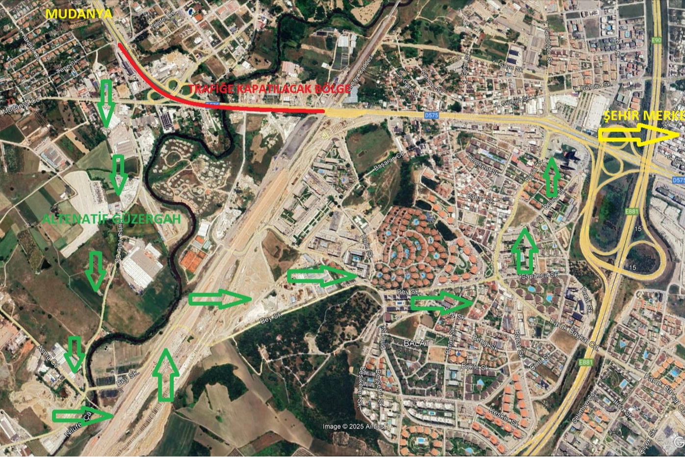 Bursa Geçit'te bu yol trafiğe kapatılacak
