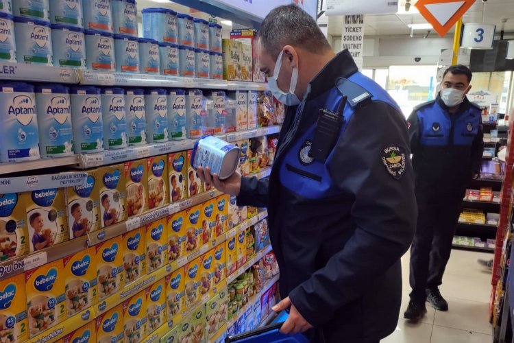 Bursa Osmangazi'de zabıtadan raf denetimi