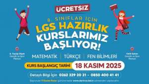 Derince Belediyesi’nden LGS Öğrencilerine Ücretsiz Destek
