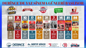 Derince’de Yaz Sinema Günleri Başlıyor