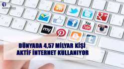 Dünyada 4,57 milyar kişi aktif internet kullanıyor