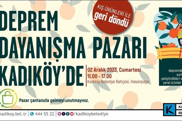 İstanbul Kadıköy'de deprem dayanışma pazarı