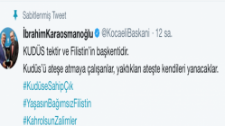 Karaosmanoğlu,Tweet ile tepkisini dile getirdi