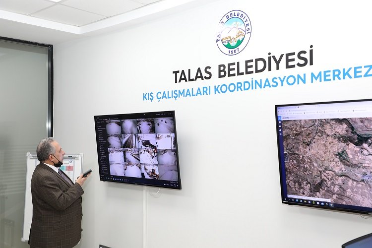 Kayseri Talas'tan kış çalışmalarına 'canlı' takip