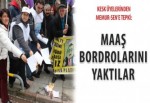 KESK üyeleri maaş bordrolarını yaktı