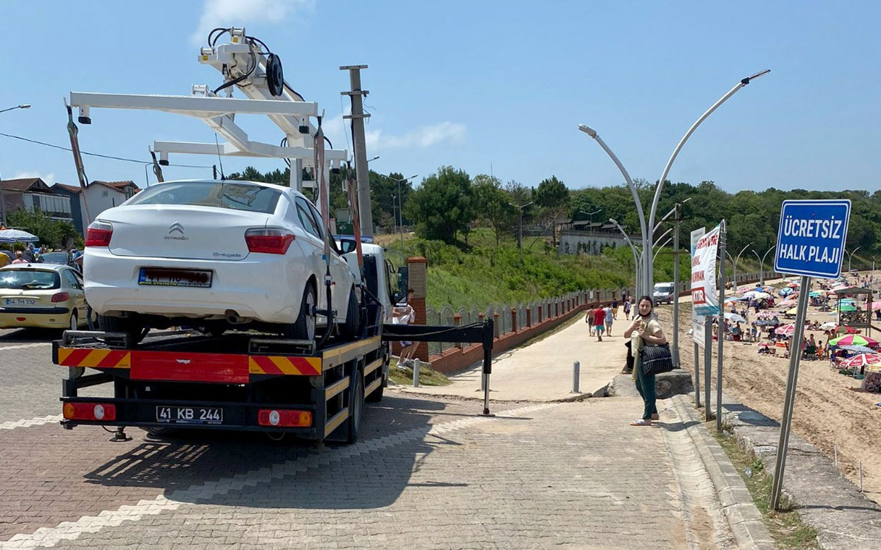 Kocaeli’de tatili zehir eden araçlar çekiliyor