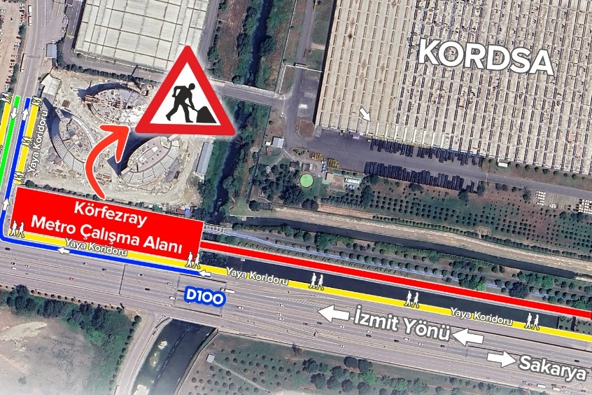 Kocaeli’de ulaşımda geçici ara çalışması
