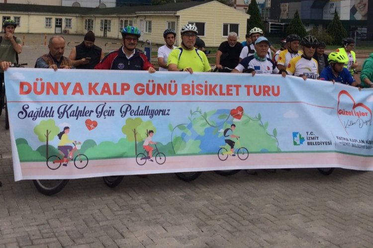 Kocaeli İzmit'te kalp sağlığına pedallı farkındalık