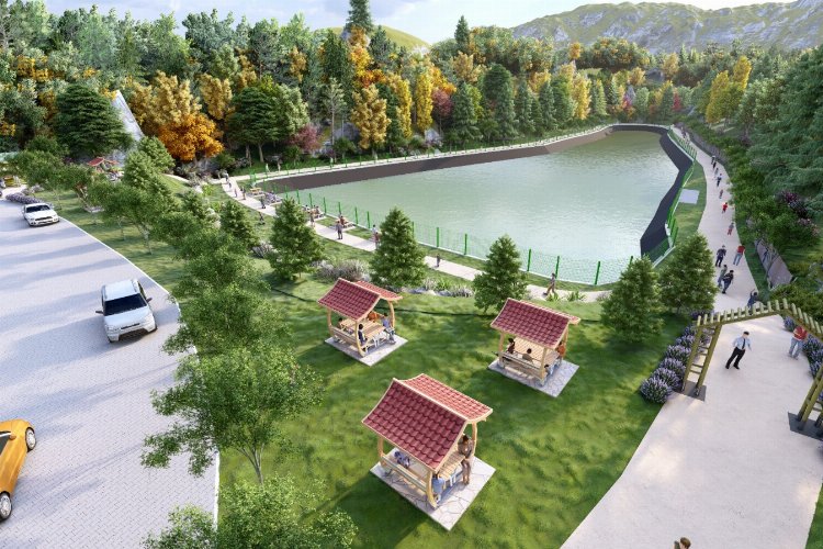 Kocaeli Umuttepe’deki gölete çevre düzenlemesi 