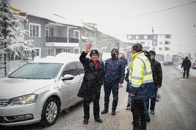 Kütahya'da karla mücadele 