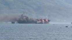 LPG dolu tanker gemi yangını korkuttu
