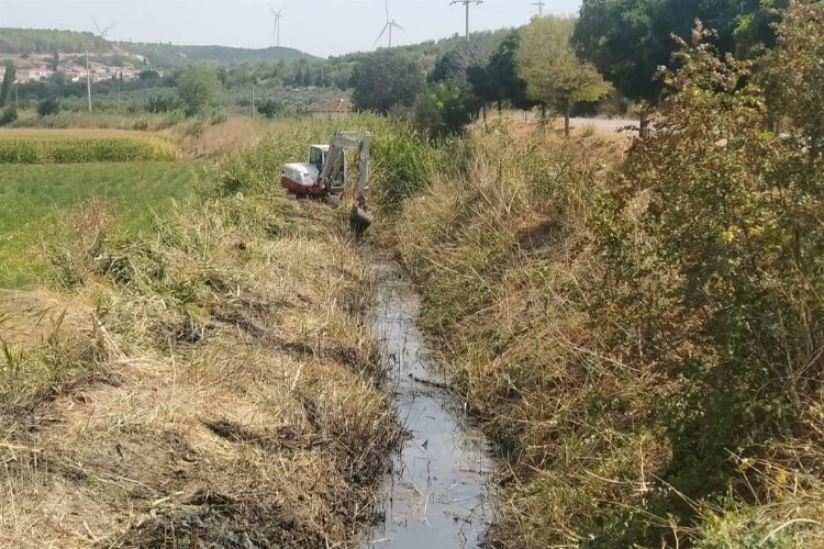Manisa Kırkağaç'ta taşkınlara karşı dere temizliği