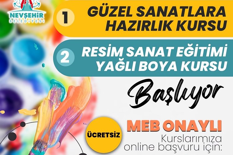 Nevşehir Belediyesi'nden ücretsiz güzel sanatlar kursu
