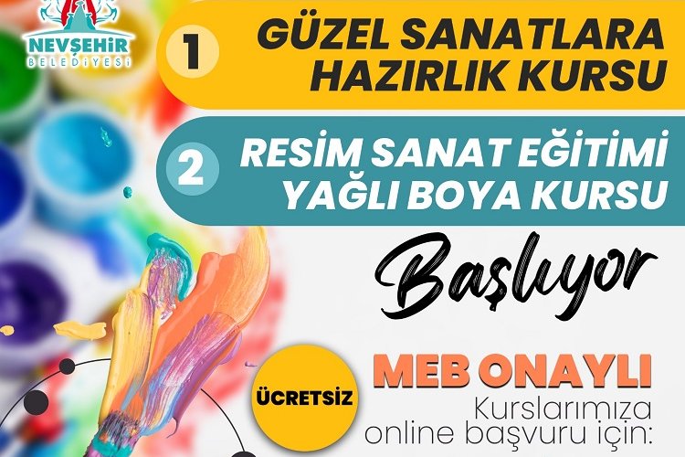Nevşehir Belediyesi'nden ücretsiz güzel sanatlar kursu