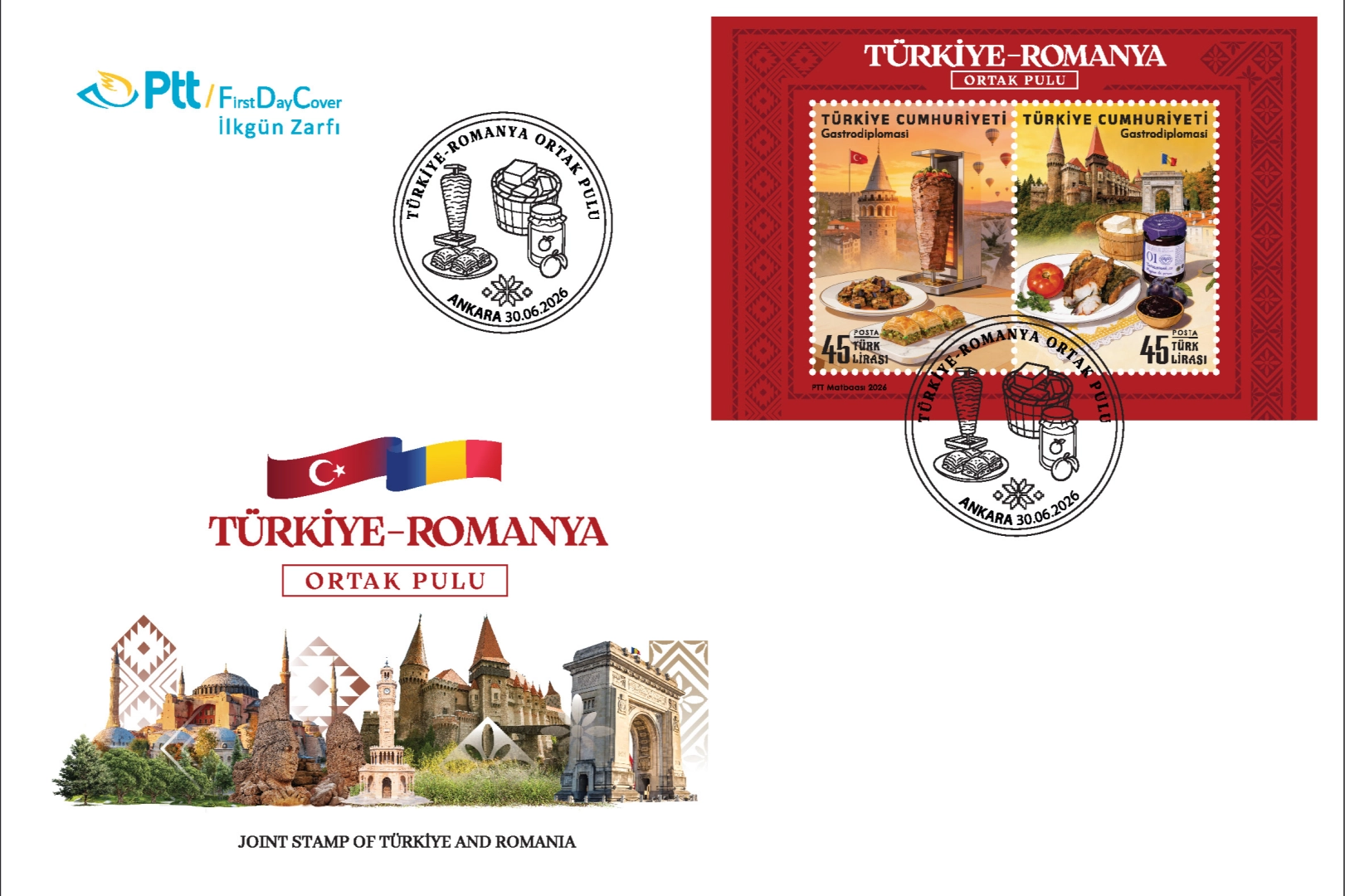 PTT'den Türkiye-Romanya Ortak Pulu