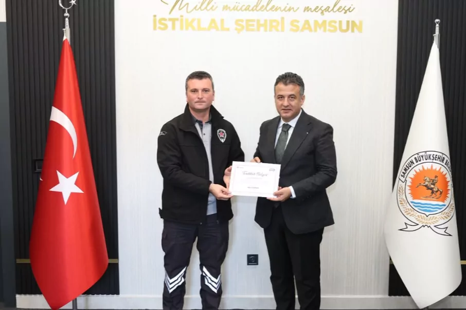 Samsun’da kahraman personele anlamlı teşekkür