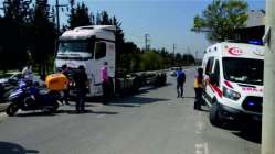 TIR la çarpışan motosikletin sürücüsü yaralandı