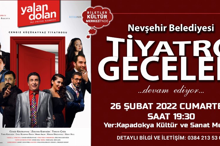  ‘Yalan Dolan’ adlı tiyatro oyunu Nevşehir’de sahnelenecek