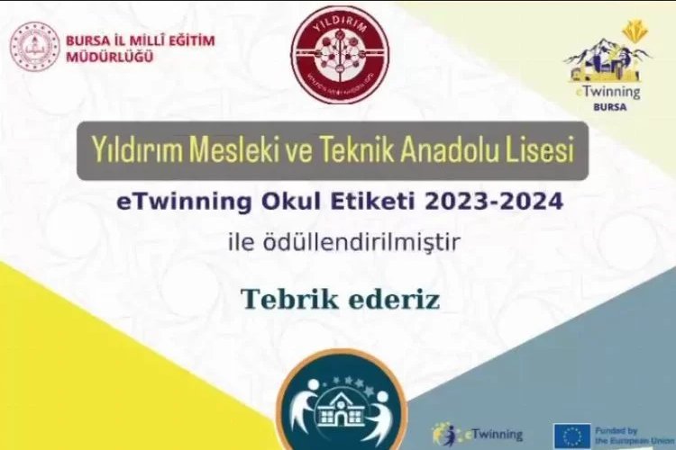 Yıldırım MTAL'ye eTwinning'den ödül