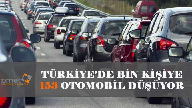 Türkiye’de bin kişiye 153 otomobil düşüyor