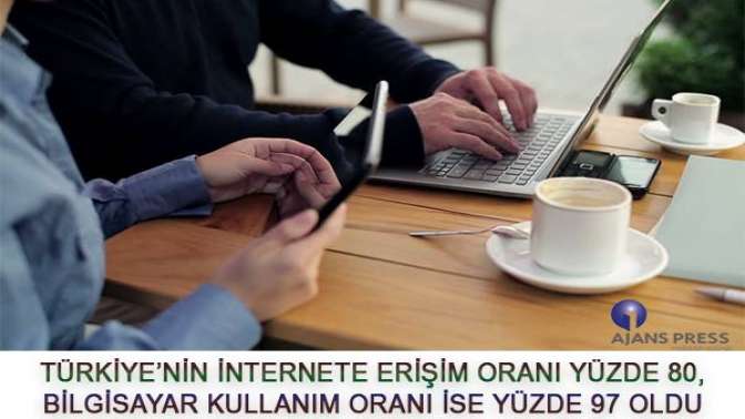 Türkiye’nin internete erişim oranı yüzde 80, bilgisayar kullanım oranı ise yüzde 97 oldu