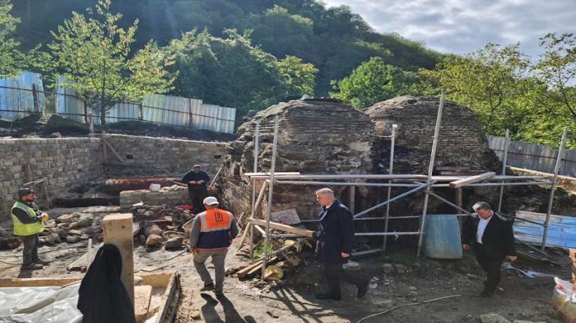 Yukarı Haldere tarihi hamam restorasyonu başladı